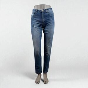 Girly Grunge Minimalist Effortless Z1975 Zara Denim High Rise Medium Wash Size 4